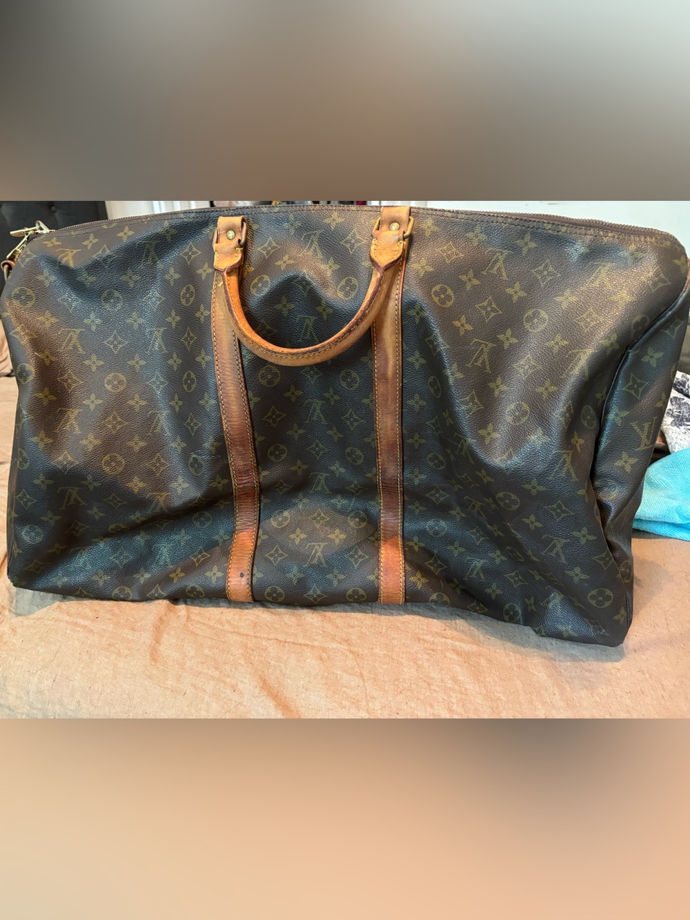 Authentic Vintage 1982 Louis Vuitton Monogram Keepall Bandoulière 60 Duffle Bag